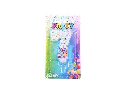 W017564  PÁRTY SVÍČKA ČÍSLO 7 PUNTÍK
