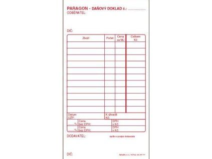 Paragon daňový doklad ET010