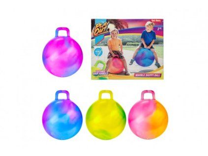 MÍČ SKÁKACÍ S ÚCHYTEM 45CM MIX BAREV   542977