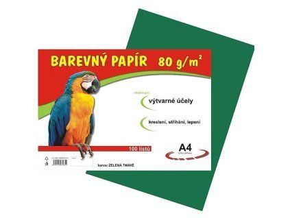 Barevný papír A4 100ks 80g tmavě zelený 230 200620