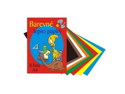 Složka barevných papírů lepící A4 8 listů 230 210108