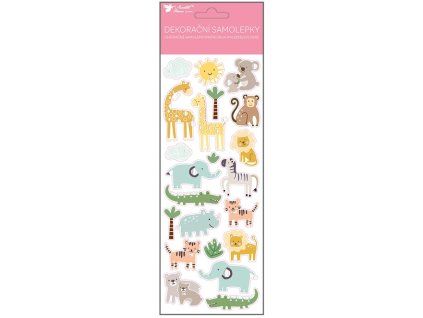 15150 Samolepky ZOO plastické s leskem 10,5x30,5cm