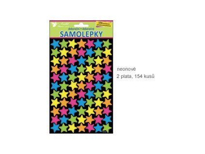 10110 Samolepky neonové hvězdičky 2 archy 21x14cm
