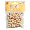 615017 KORÁLKY 1CM, 80KS PŘÍRODNÍ, DŘEVĚNÉ