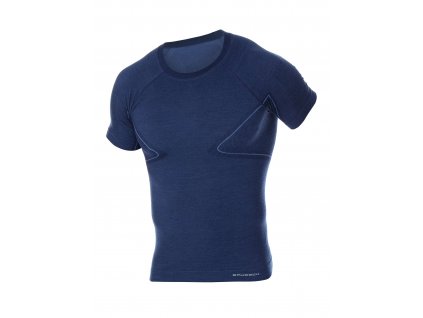 BRUBECK tričko Active wool man modrá