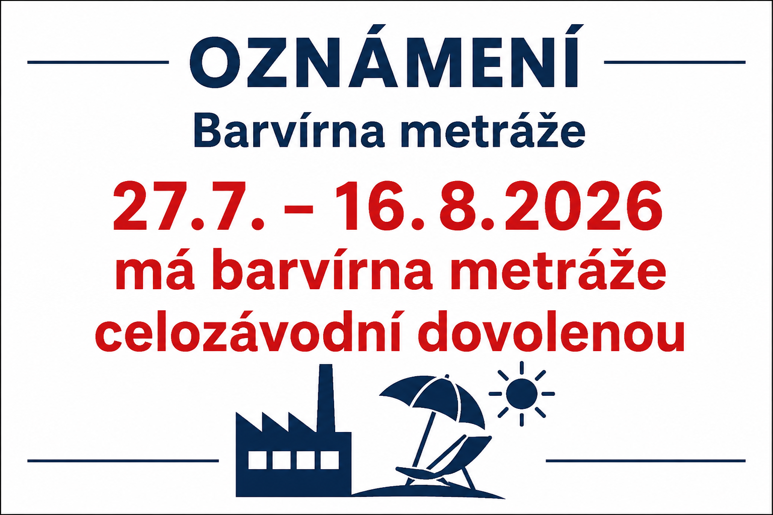 BAREVNA - CELOZÁVODNÍ DOVOLENÁ