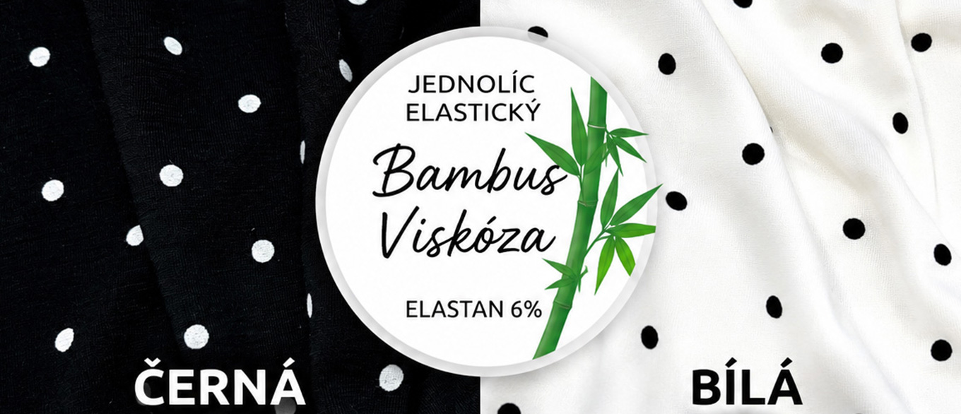 černá bílá bambus viskóza