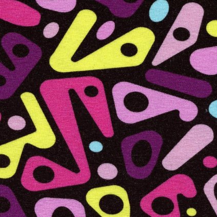 Jednolíc elastický bavlna/Elastan 6% digi tisk ABSTRACT Purple