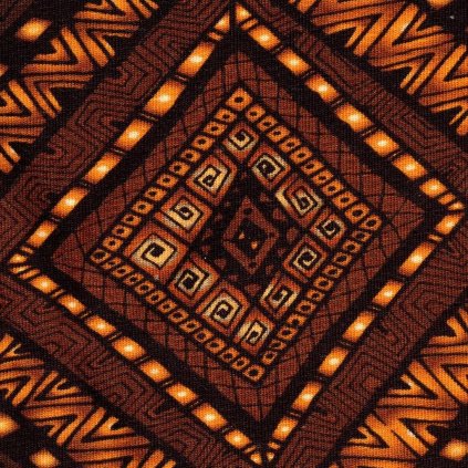 Jednolíc elastický bavlna/Elastan 6% digi tisk Brown Pattern