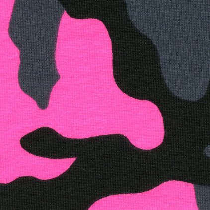 Jednolíc elastický Ba/Lycra 8% potisk Maskáč růžovo/šedo/černý