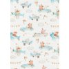 Jednolíc elastický Bambus Viskóza/Elastan 6% digi tisk Baby pastel