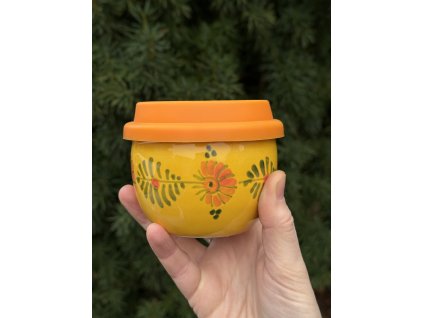 Pohárek na kávu s sebou kopretina na žluté