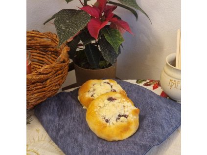 Koláček tvarohový s jahodami