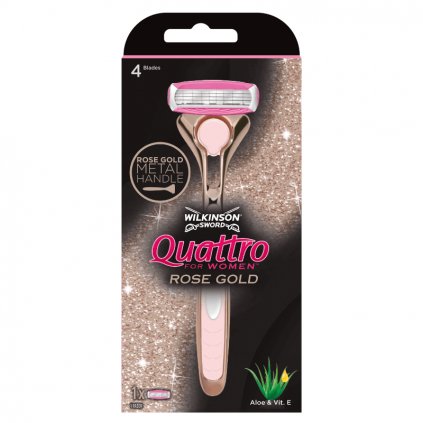 Wilkinson Sword Quattro for Women Rose Gold - dámský holí­cí­ strojek + 1 náhradní­ hlavice