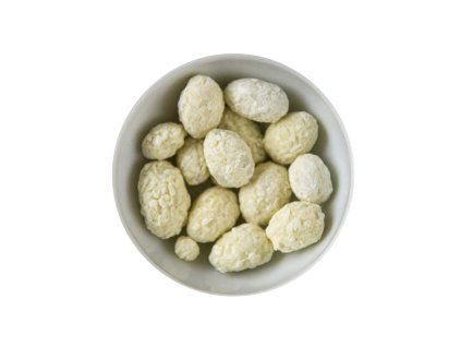 Almonds in coconut and white chocolate glaze