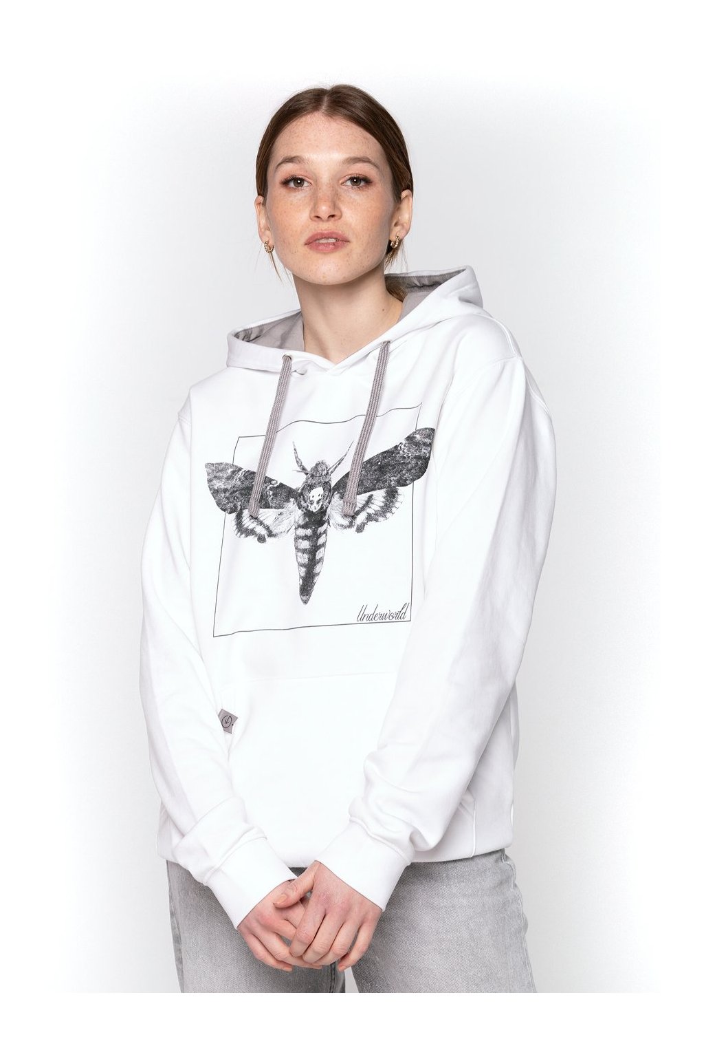 Mikina s kapucí a klokaní kapsou UNDERWORLD Night Butterfly (Velikost M, Kód produktu U4566CO)