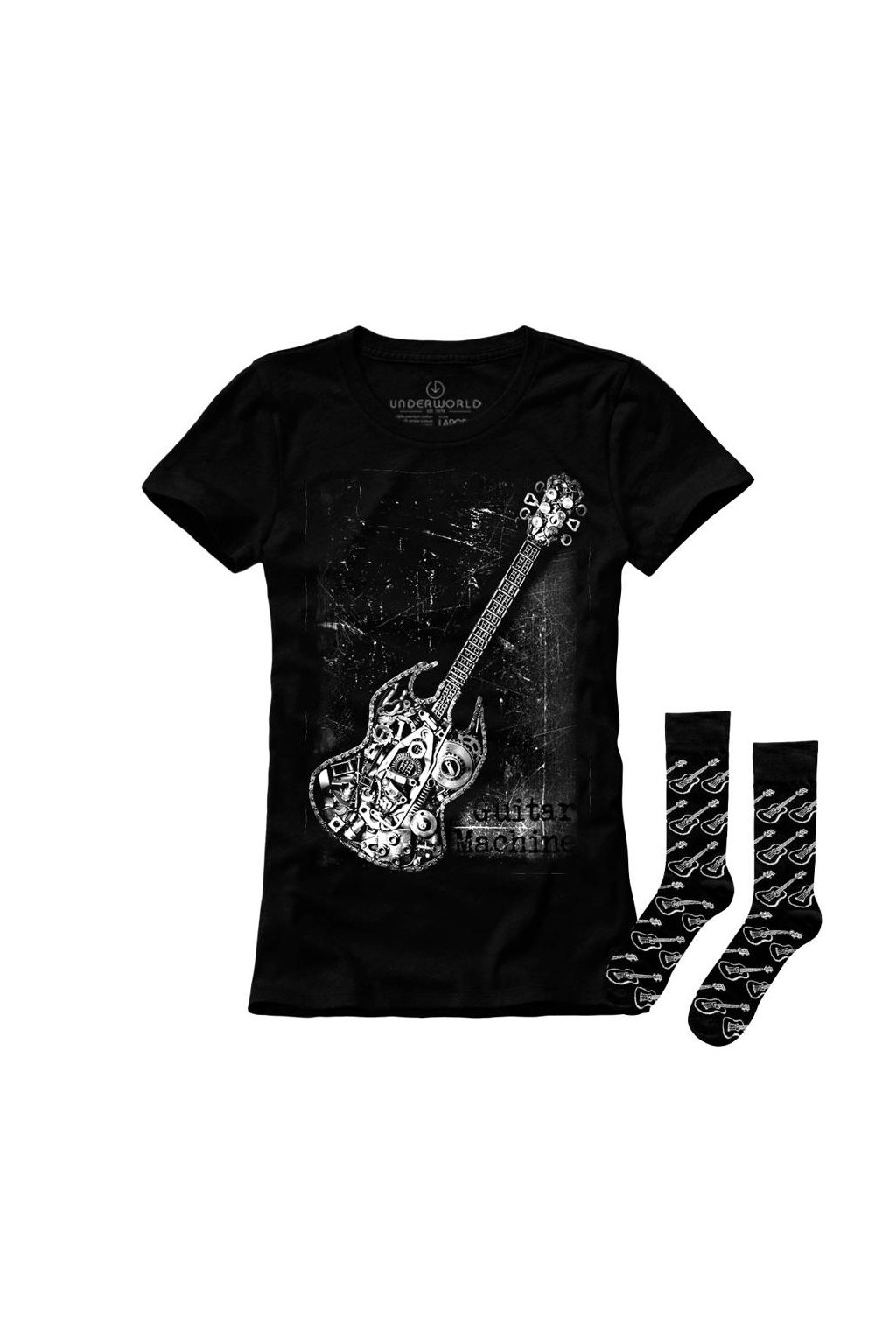 Dárková sada dámské tričko + ponožky UNDERWORLD Guitar machine
