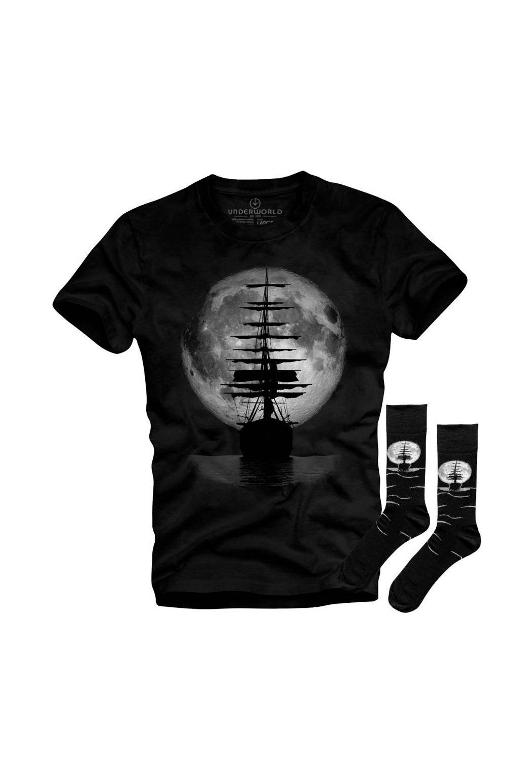 Dárková sada pánské tričko + ponožky UNDERWORLD Ship (Velikost S | 36-40, Kód produktu US022BZ)