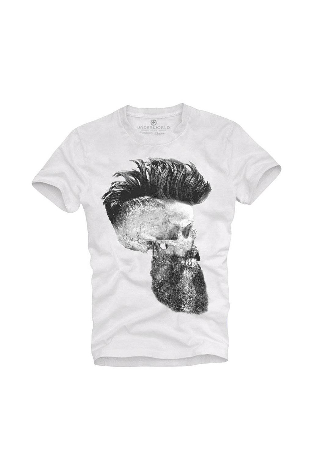 Pánské tričko UNDERWORLD Skull with a beard (Velikost S, Kód produktu U6061AO)