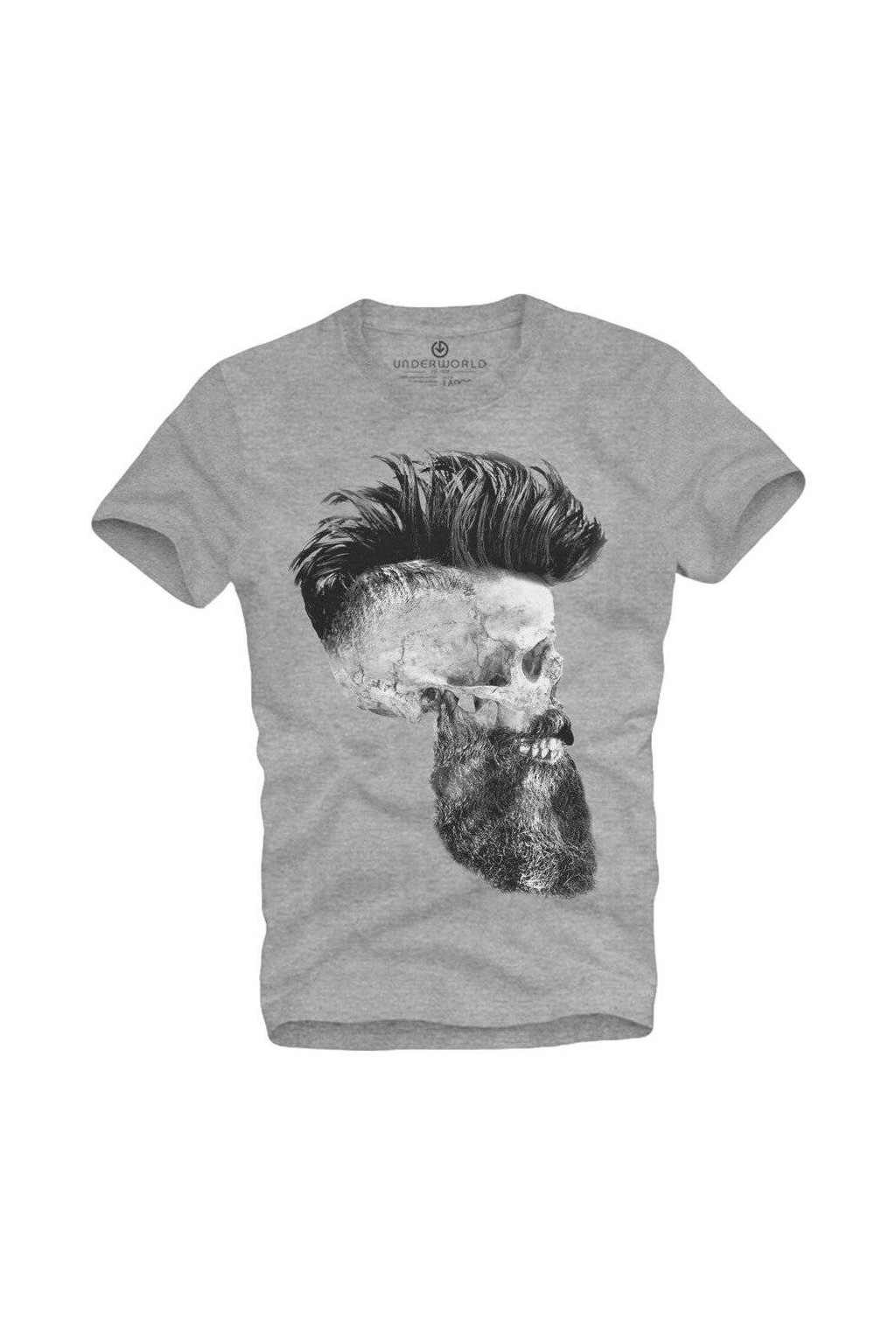 Pánské tričko UNDERWORLD Skull with a beard (Velikost S, Kód produktu U6061AP)