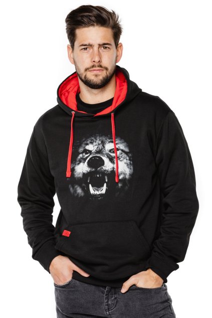 Mikina s kapucí a klokaní kapsou UNDERWORLD Wolf (Velikost M, Kód produktu U4032C2)