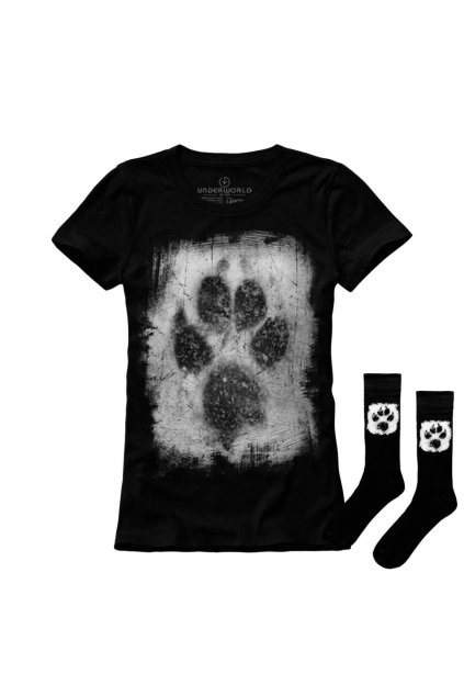 Ajándék szett UNDERWORLD Animal Footprint női póló + zokni (Méret S | 36-40, Termékkód US512BZ)