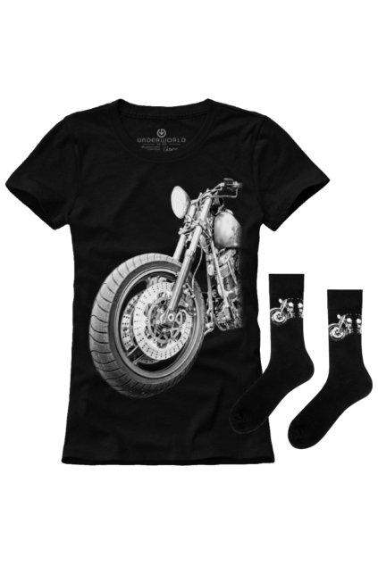 Ajándék szett UNDERWORLD Motor női póló + zokni (Méret S | 36-40, Termékkód US525BZ)