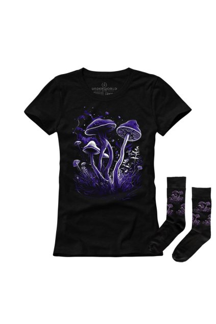 Ajándék szett UNDERWORLD Mushrooms B2 női póló + zokni (Méret S | 36-40, Termékkód US529BZ)