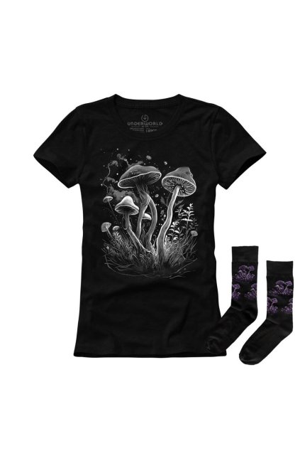 Ajándék szett UNDERWORLD Mushrooms női póló + zokni (Méret S | 36-40, Termékkód US529A2)
