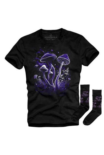 Ajándék szett UNDERWORLD Mushrooms B2 férfi póló + zokni (Méret S | 36-40, Termékkód US029B2)