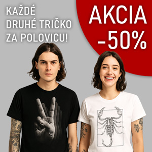 Akcia -50% každé druhé tričko za polovicu!