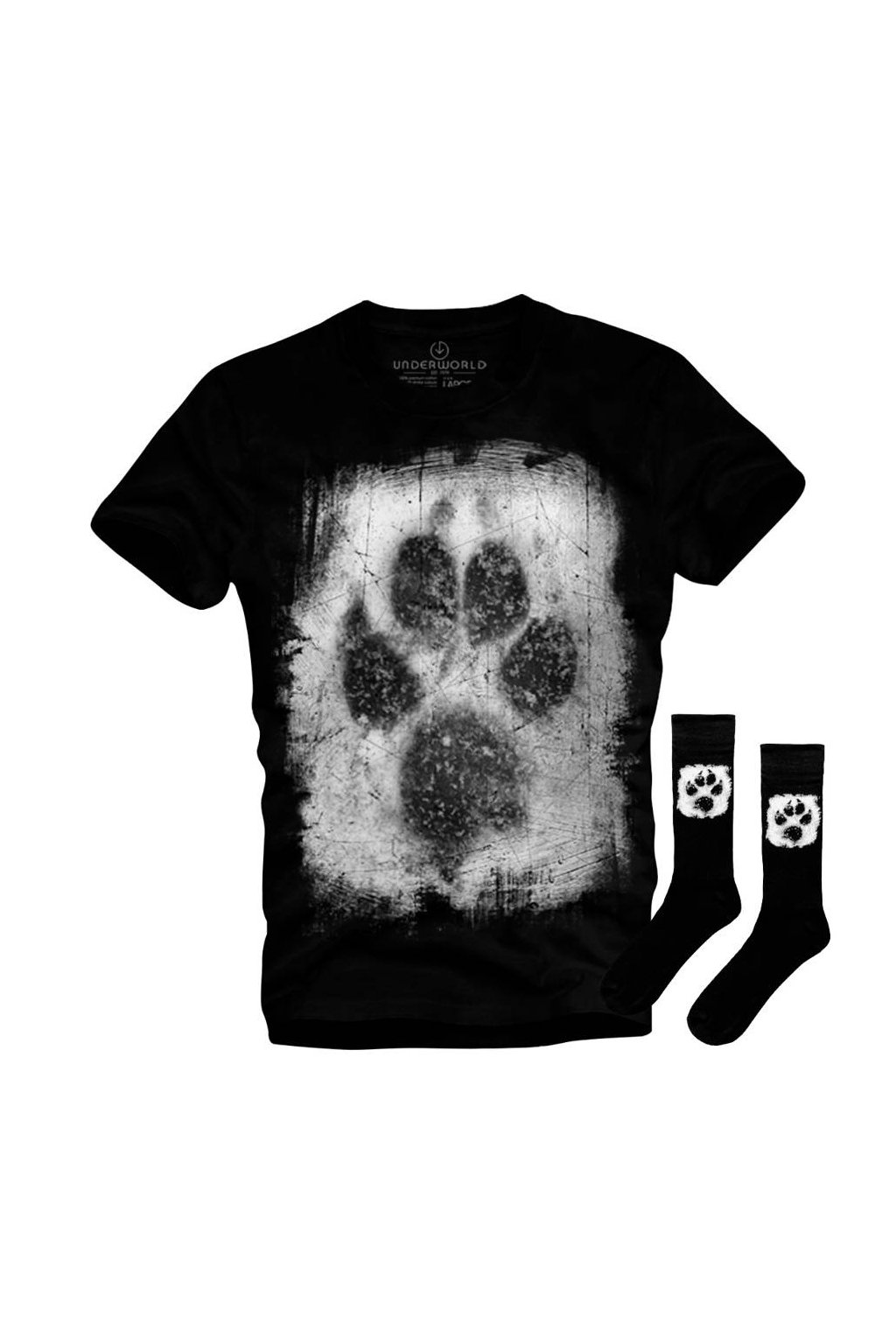 Darčeková sada pánské tričko + ponožky UNDERWORLD Animal footprint (Veľkosť S | 36-40, Kód produktu US012BZ)