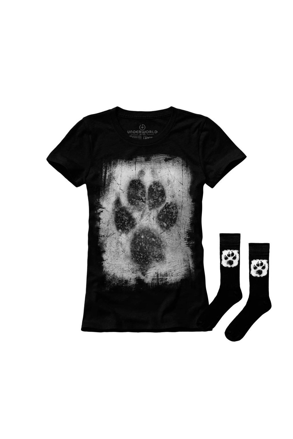 Darčeková sada dámské tričko + ponožky UNDERWORLD Animal Footprint (Veľkosť S | 36-40, Kód produktu US512BZ)