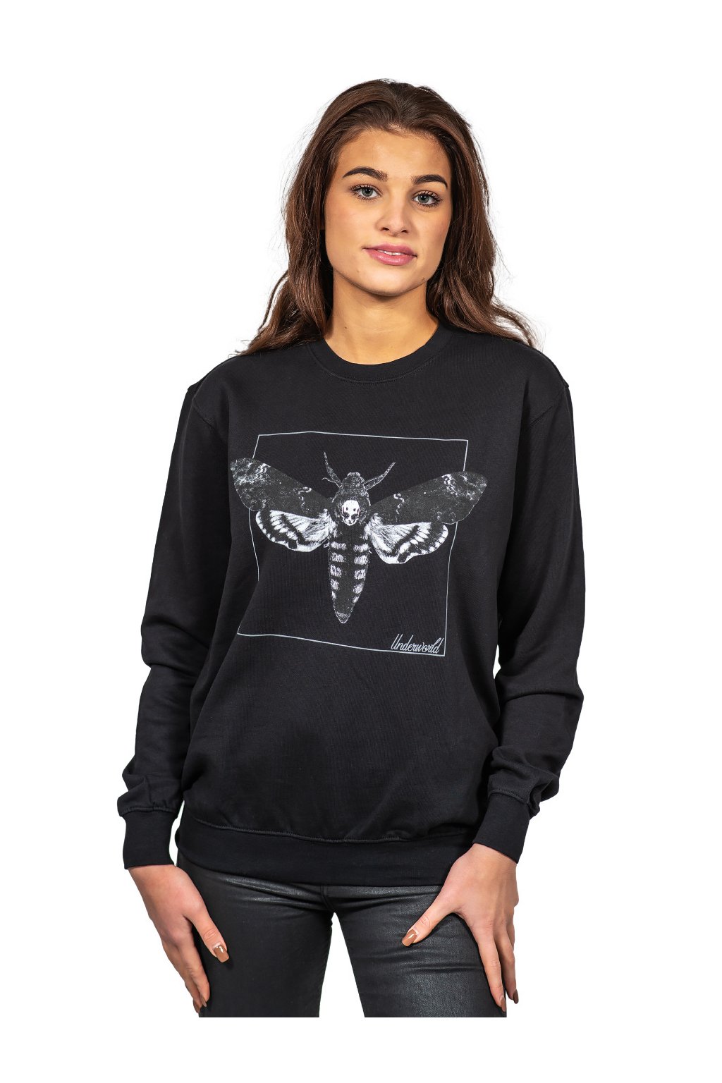 Mikina značky UNDERWORLD unisex Night Butterfly (Veľkosť S, Kód produktu U4566A2)