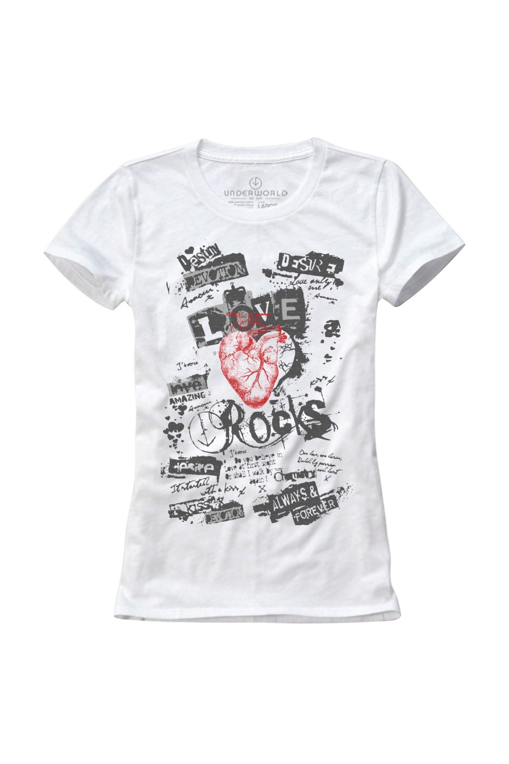 Dámské tričko UNDERWORLD Rocks (Veľkosť S, Kód produktu U6579AO)