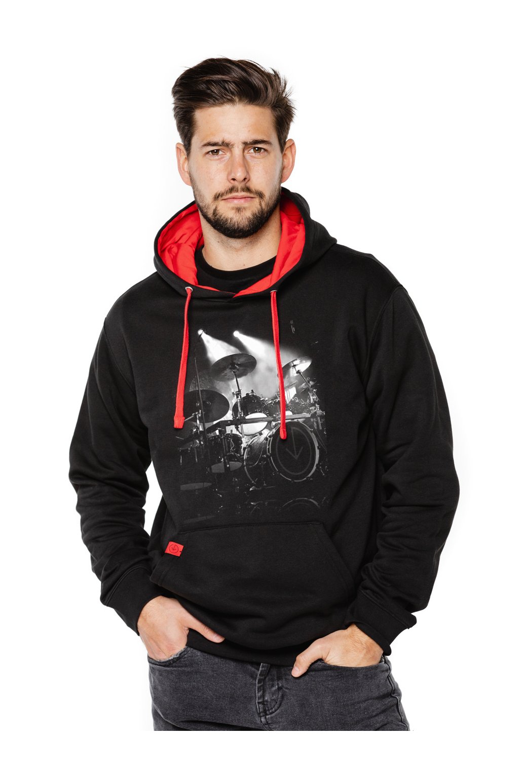 Mikina s kapucí a klokaní kapsou UNDERWORLD Drums (Veľkosť M, Kód produktu U4086C2)