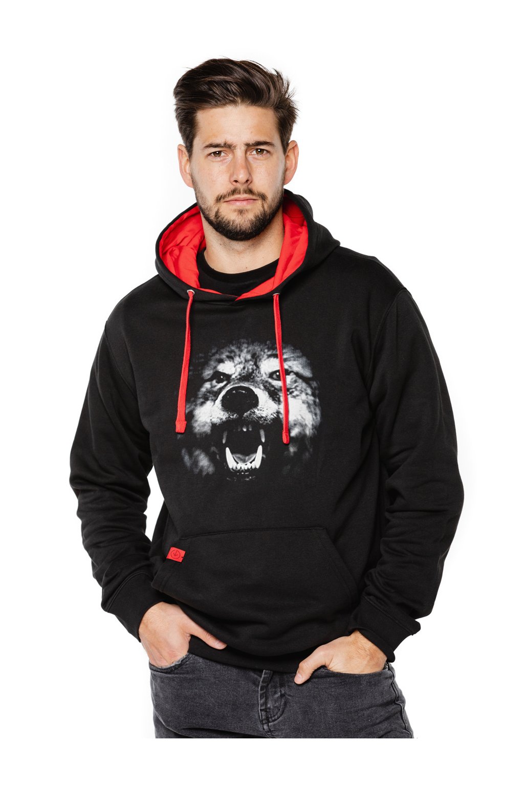 Mikina s kapucí a klokaní kapsou UNDERWORLD Wolf (Veľkosť M, Kód produktu U4032C2)