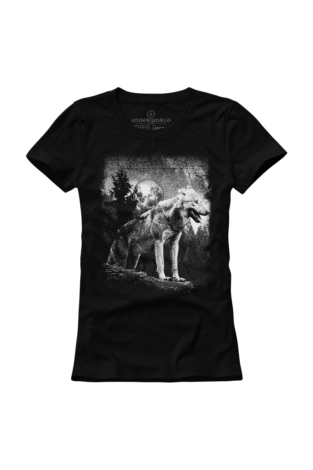 Dámské tričko UNDERWORLD Wolf in mountains (Veľkosť S, Kód produktu U6595A2)
