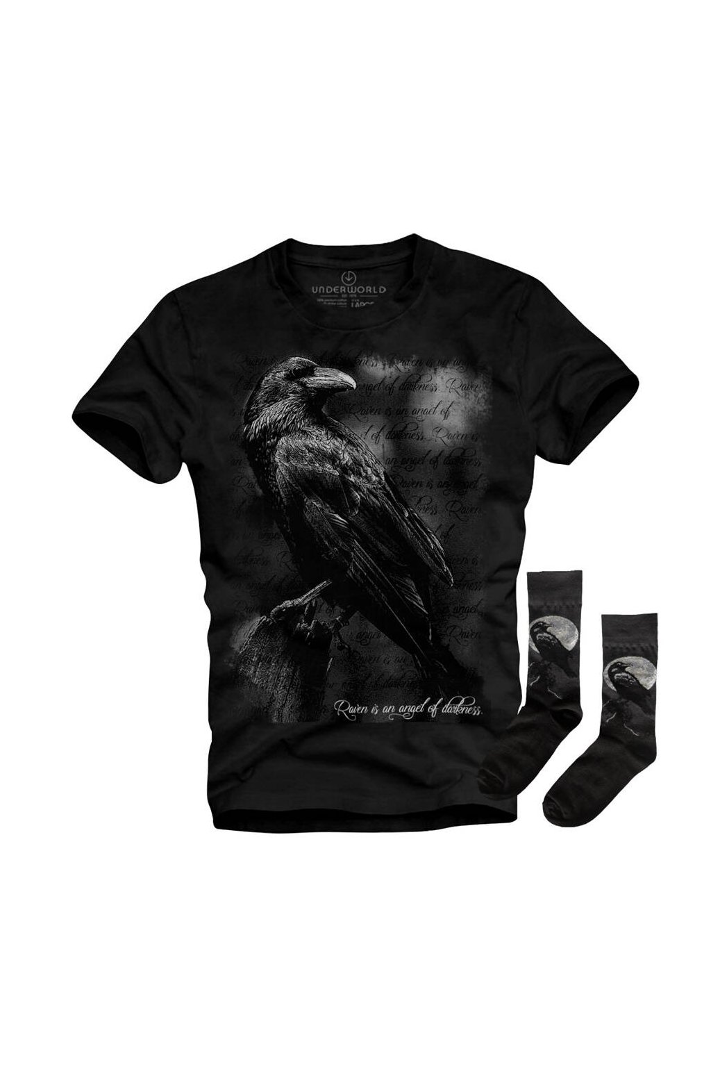 Darčeková sada pánské tričko + ponožky UNDERWORLD Raven (Veľkosť S | 36-40, Kód produktu US030A2)