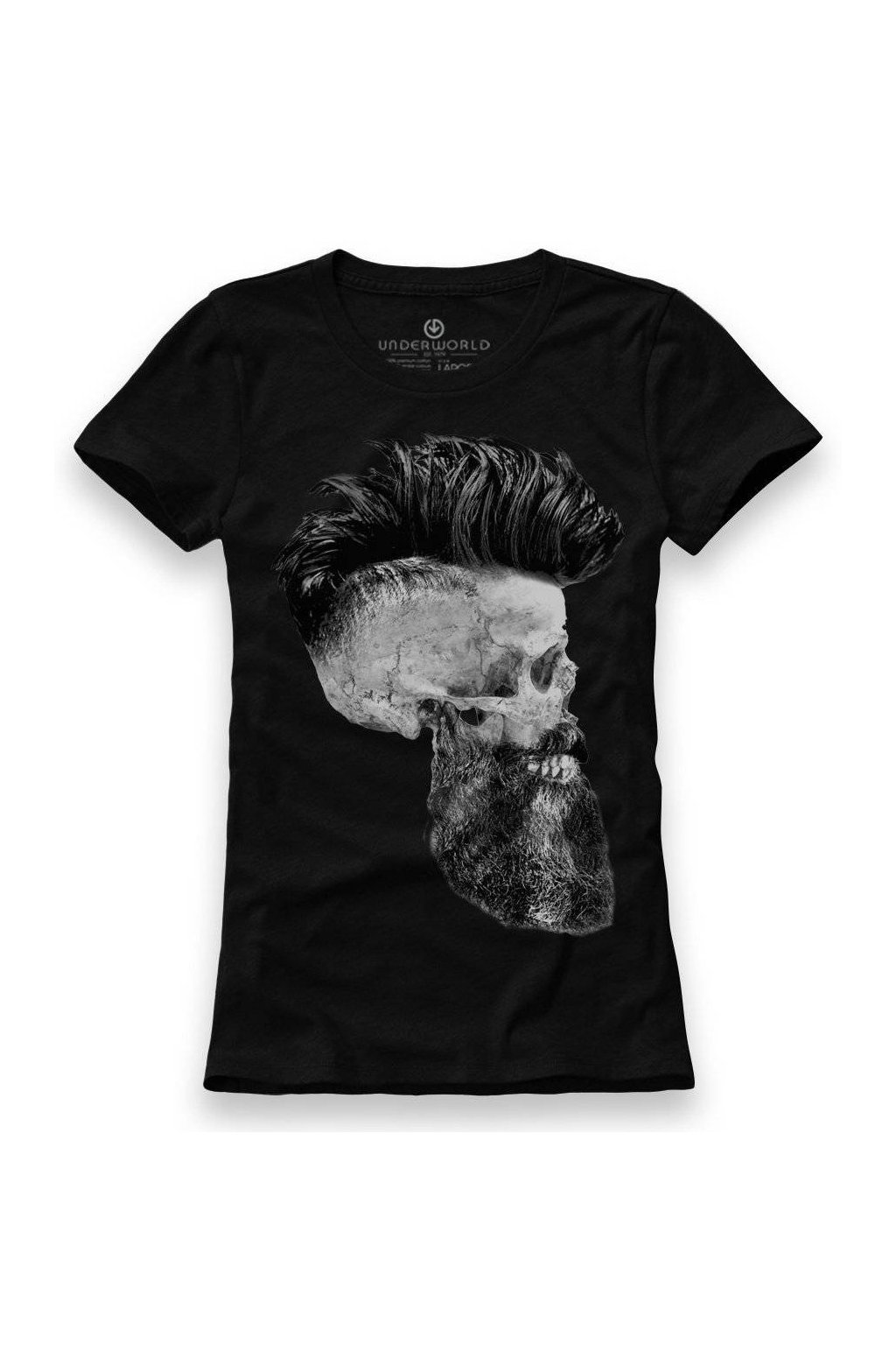 Dámské tričko UNDERWORLD Skull with a beard (Veľkosť S, Kód produktu U6561A2)