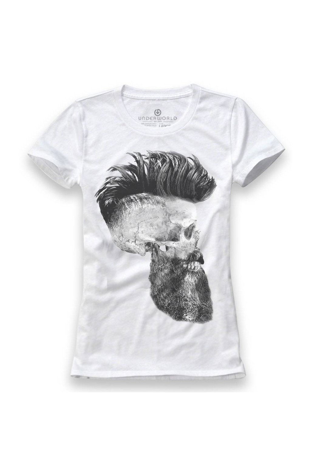 Dámské tričko UNDERWORLD Skull with a beard (Veľkosť S, Kód produktu U6561AO)