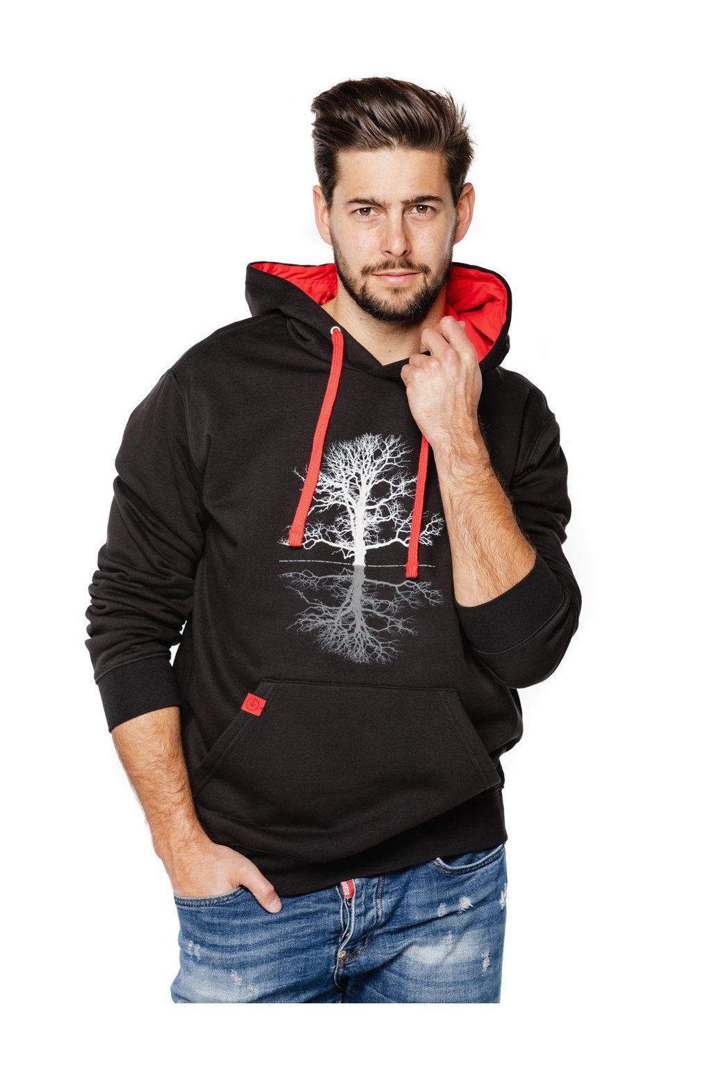 Mikina s kapucí a klokaní kapsou UNDERWORLD Tree (Veľkosť M, Kód produktu U4018C2)