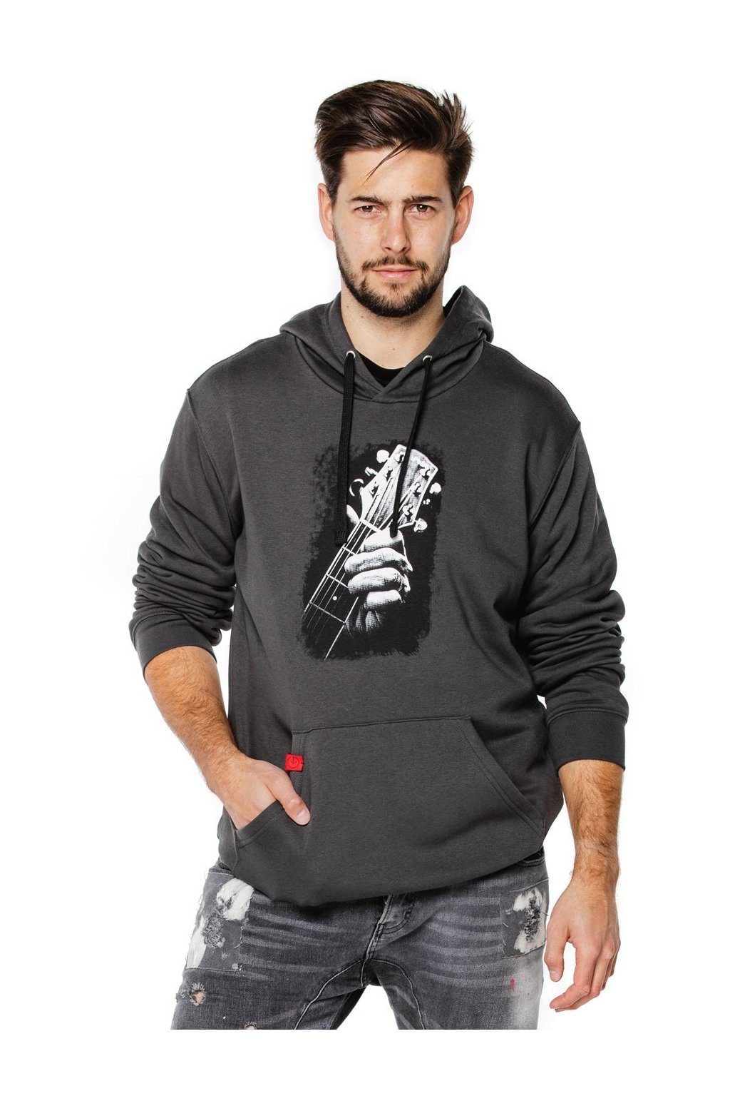 Mikina klokanka s kapucňou UNDERWORLD Guitar head (Veľkosť M, Kód produktu U4053CC)