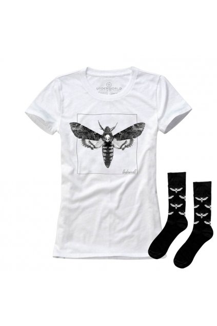 Darčeková sada dámské tričko + ponožky UNDERWORLD Night butterfly