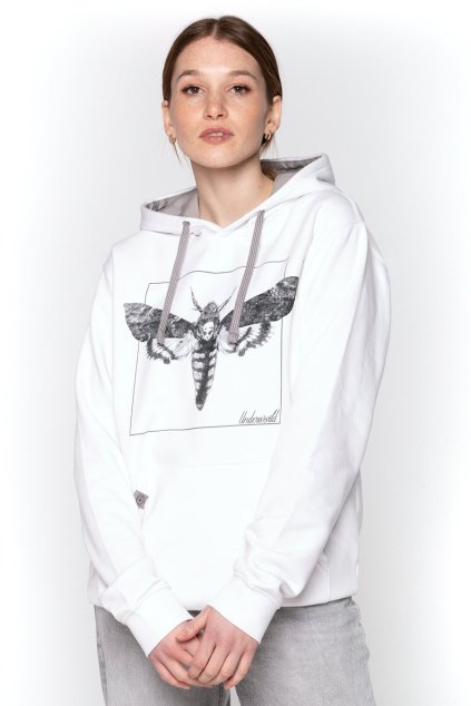 Mikina s kapucí a klokaní kapsou UNDERWORLD Night Butterfly (Veľkosť M, Kód produktu U4566CO)