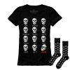 Darčeková sada dámské tričko + ponožky UNDERWORLD Hater / Skulls (Veľkosť S | 36-40, Kód produktu US519BZ)