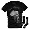Darčeková sada pánské tričko + ponožky UNDERWORLD Skull with a beard / Skulls (Veľkosť S | 36-40, Kód produktu US026BZ)
