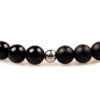 Pánský korálkový náramek - černý lesklý achát AAAA, černý matný achát, korálek Morinetti (Pánská velikost L (20 cm), Provedení Žluté 18k zlato, Velikost korálků 6 mm)