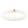 Dámský korálkový náramek - bílý opál AAA, korálek Morinetti (Dámská velikost L (17,5 cm), Provedení Žluté 18k zlato, Velikost korálků 6 mm)