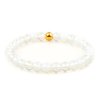 Dámský korálkový náramek - bílý opál AAA, korálek Morinetti (Dámská velikost L (17,5 cm), Provedení Žluté 18k zlato, Velikost korálků 6 mm)